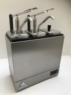 Sauzenbar verwarmd 3-delig met 2 NEOdis dispensers en 1 deksel