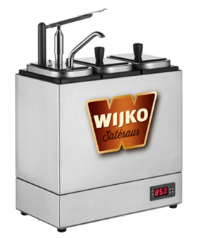 WIJKO Sauzenbar verwarmd 3-delig met 1 NEOdis dispenser en 2 deksels