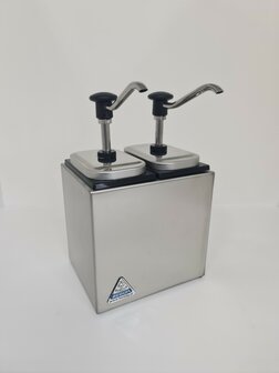 Sauzenbar onverwarmd 2-delig met 2 EBK drukknopdispensers