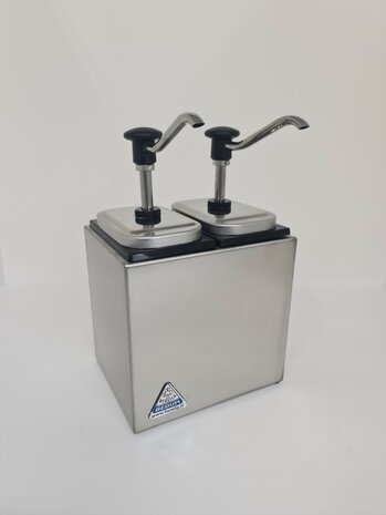 Sauzenbar onverwarmd 2-delig met 2 EBK drukknopdispensers